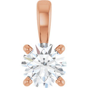 14K Rose 1/3 CT Natural Diamond Pendant
