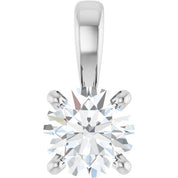 14K White 1/3 CT Natural Diamond Pendant