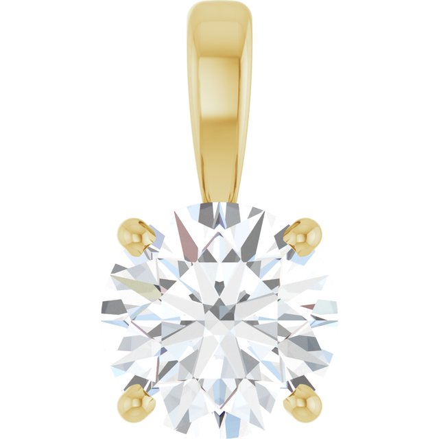 14K Yellow 1 CT Natural Diamond Pendant