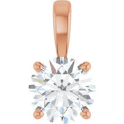 14K Rose 1 CT Natural Diamond Pendant