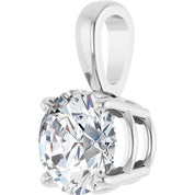 14K White 1 CT Natural Diamond Pendant