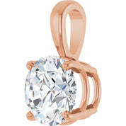 14K Rose 2 CT Lab-Grown Diamond Pendant