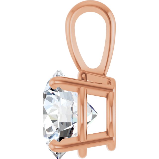 14K Rose 2 CT Lab-Grown Diamond Pendant