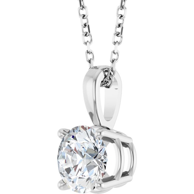 14K White 1 CTW Natural Diamond 18" Necklace