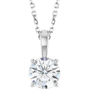 14K White 1 CTW Natural Diamond 18" Necklace