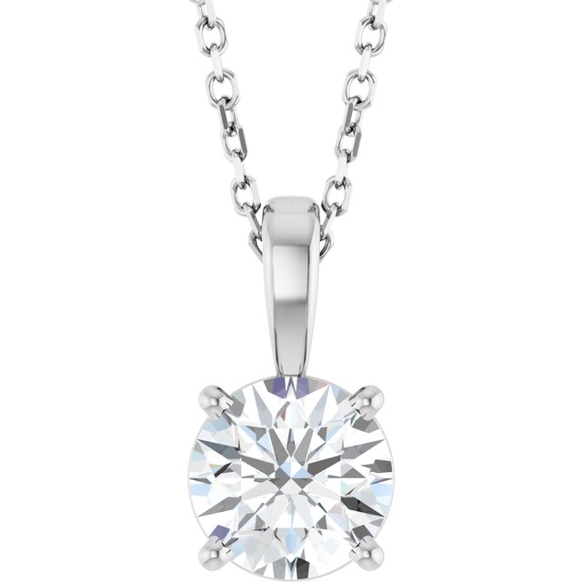 14K White 1 CTW Natural Diamond 18" Necklace