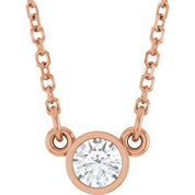 14K Lab-Grown Diamond Solitaire Necklace, 18" Chain, Various Carat Weights Available
