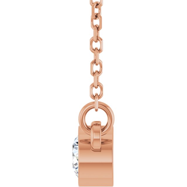 14K Lab-Grown Diamond Solitaire Necklace, 18" Chain, Various Carat Weights Available