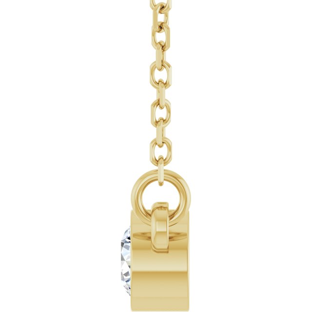 14K Lab-Grown Diamond Solitaire Necklace, 18" Chain, Various Carat Weights Available