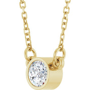 14K Lab-Grown Diamond Solitaire Necklace, 18" Chain, Various Carat Weights Available