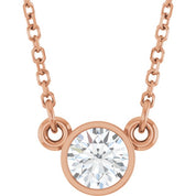 14K Lab-Grown Diamond Solitaire Necklace, 18" Chain, Various Carat Weights Available