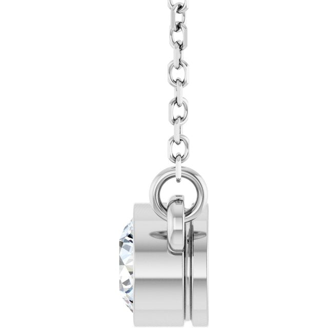 14K Lab-Grown Diamond Solitaire Necklace, 18" Chain, Various Carat Weights Available