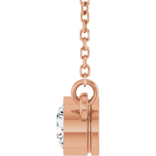 14K Lab-Grown Diamond Solitaire Necklace, 18" Chain, Various Carat Weights Available