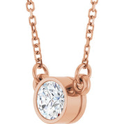 14K Lab-Grown Diamond Solitaire Necklace, 18" Chain, Various Carat Weights Available