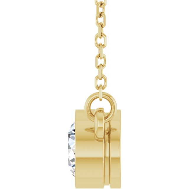 14K Lab-Grown Diamond Solitaire Necklace, 18" Chain, Various Carat Weights Available