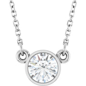 14K Lab-Grown Diamond Solitaire Necklace, 18" Chain, Various Carat Weights Available