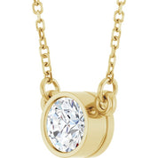14K Lab-Grown Diamond Solitaire Necklace, 18" Chain, Various Carat Weights Available