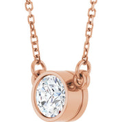 14K Lab-Grown Diamond Solitaire Necklace, 18" Chain, Various Carat Weights Available