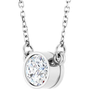 14K Lab-Grown Diamond Solitaire Necklace, 18" Chain, Various Carat Weights Available