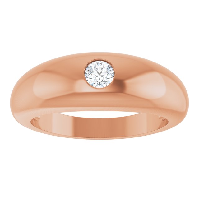 14K Rose 1/4 CT Lab-Grown Diamond Dome Ring
