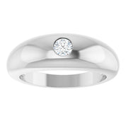 14K White 1/4 CT Natural Diamond Dome Ring