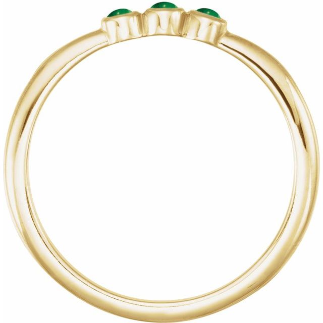 14K Yellow Natural Emerald Stackable Ring