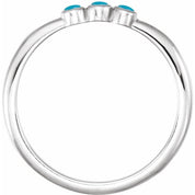 Platinum Natural Turquoise Stackable Ring