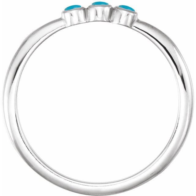 Platinum Natural Turquoise Stackable Ring