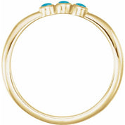 14K Yellow Natural Turquoise Stackable Ring
