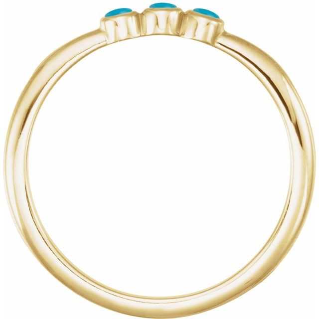 14K Yellow Natural Turquoise Stackable Ring