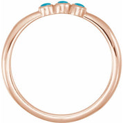 14K Rose Natural Turquoise Stackable Ring