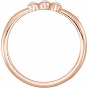 14K Rose Natural Rainbow Moonstone Stackable Ring
