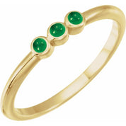 14K Yellow Natural Emerald Stackable Ring