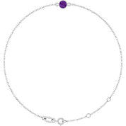 14K White Natural Amethyst 6 1/2-7 1/2" Bracelet