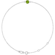 14K White Natural Peridot 6 1/2-7 1/2" Bracelet
