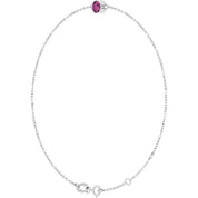 14K White Natural Pink Tourmaline 6 1/2-7 1/2" Bracelet
