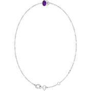 14K White Natural Amethyst 6 1/2-7 1/2" Bracelet