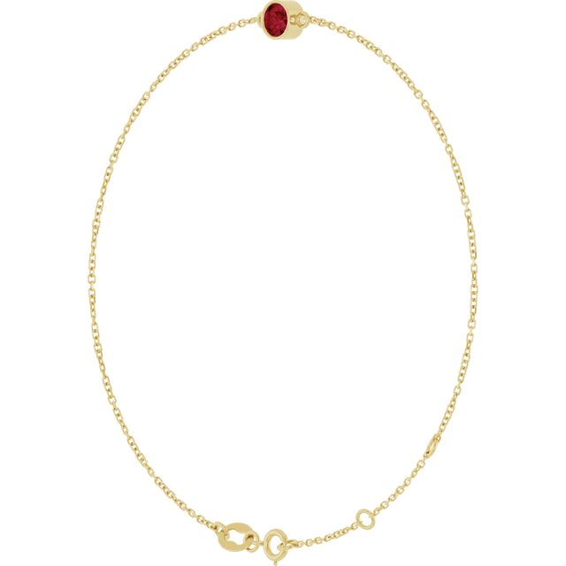 14K Yellow Natural Mozambique Garnet 6 1/2-7 1/2" Bracelet