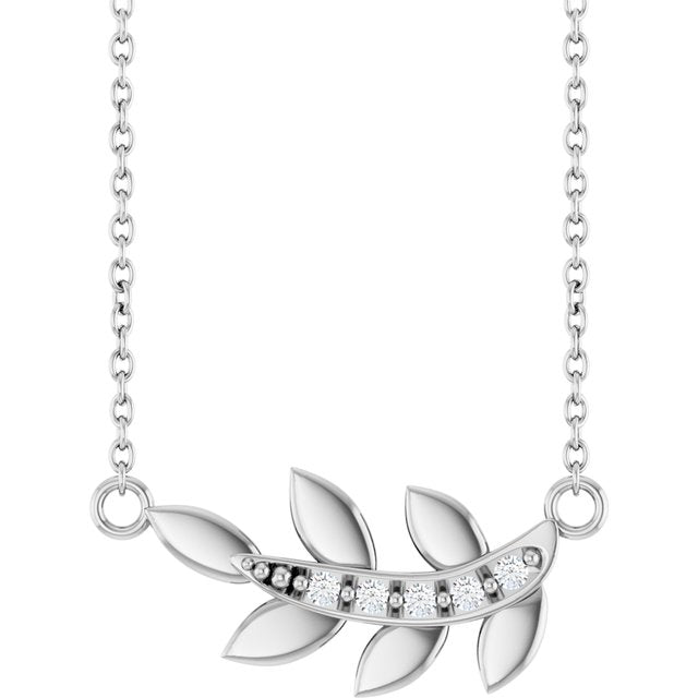 Accented Leaf Necklace by Brand - Part Number 88697:123:P