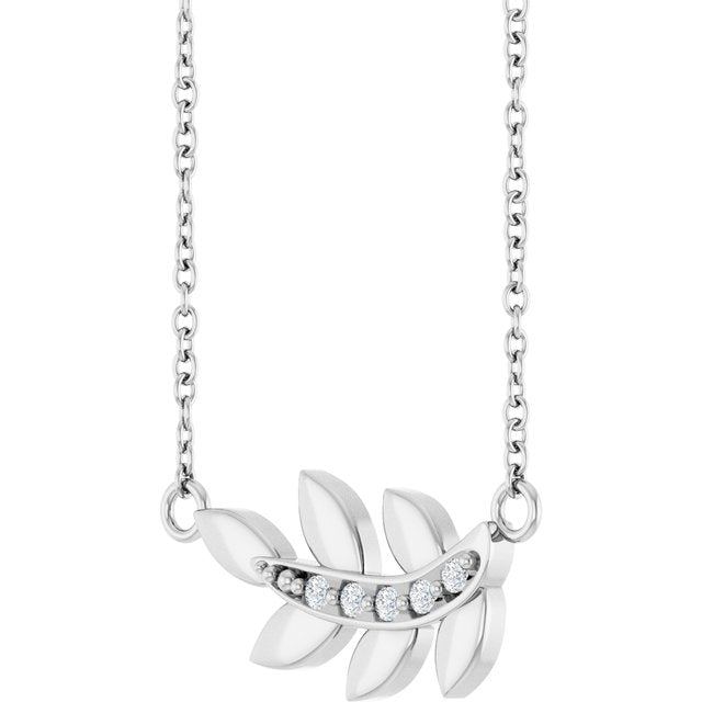 Accented Leaf Necklace by Brand - Part Number 88697:123:P