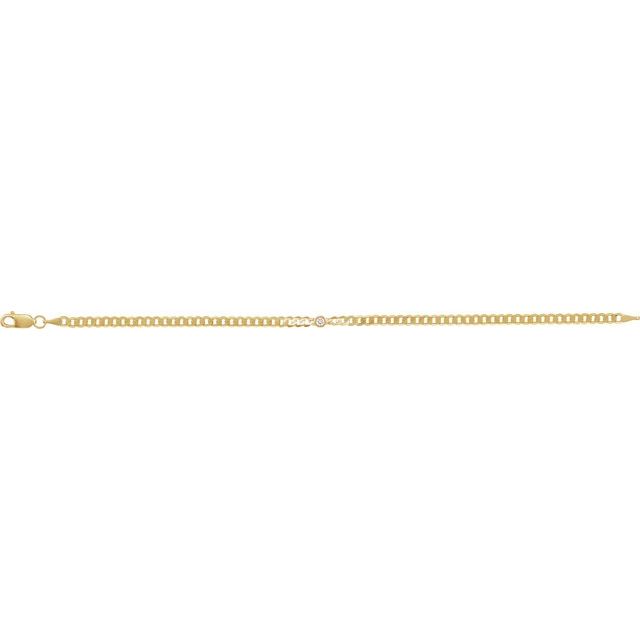 14K Yellow .07 CT Lab-Grown Diamond Link 7" Bracelet