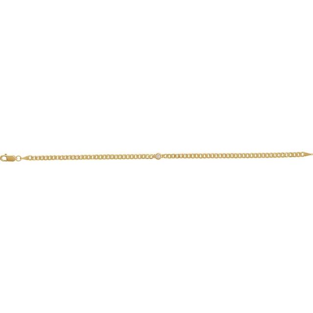 14K Yellow 1/5 CT Lab-Grown Diamond Link 7" Bracelet