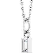 Platinum 1/10 CT Lab-Grown Diamond Bezel-Set 16-18" Necklace
