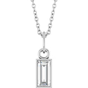 Sterling Silver 3/8 CT Natural Diamond Bezel-Set 16-18" Necklace