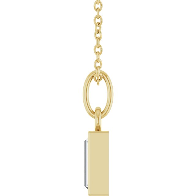 14K Yellow 3/8 CT Natural Diamond Bezel-Set 16-18" Necklace