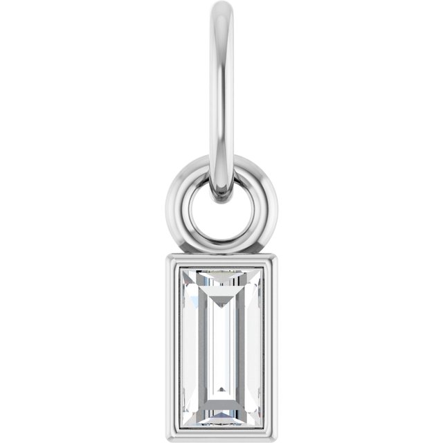 Sterling Silver 1/10 CT Lab-Grown Diamond Bezel-Set Pendant