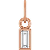 14K Rose 1/10 CT Lab-Grown Diamond Bezel-Set Pendant