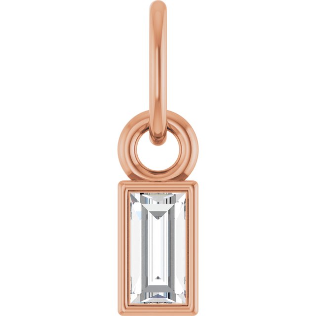 14K Rose 1/10 CT Lab-Grown Diamond Bezel-Set Pendant