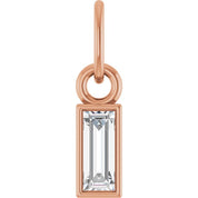 14K Rose 1/6 CT Lab-Grown Diamond Bezel-Set Pendant