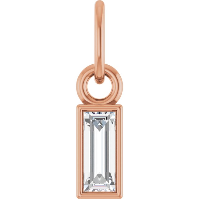 14K Rose 1/6 CT Lab-Grown Diamond Bezel-Set Pendant